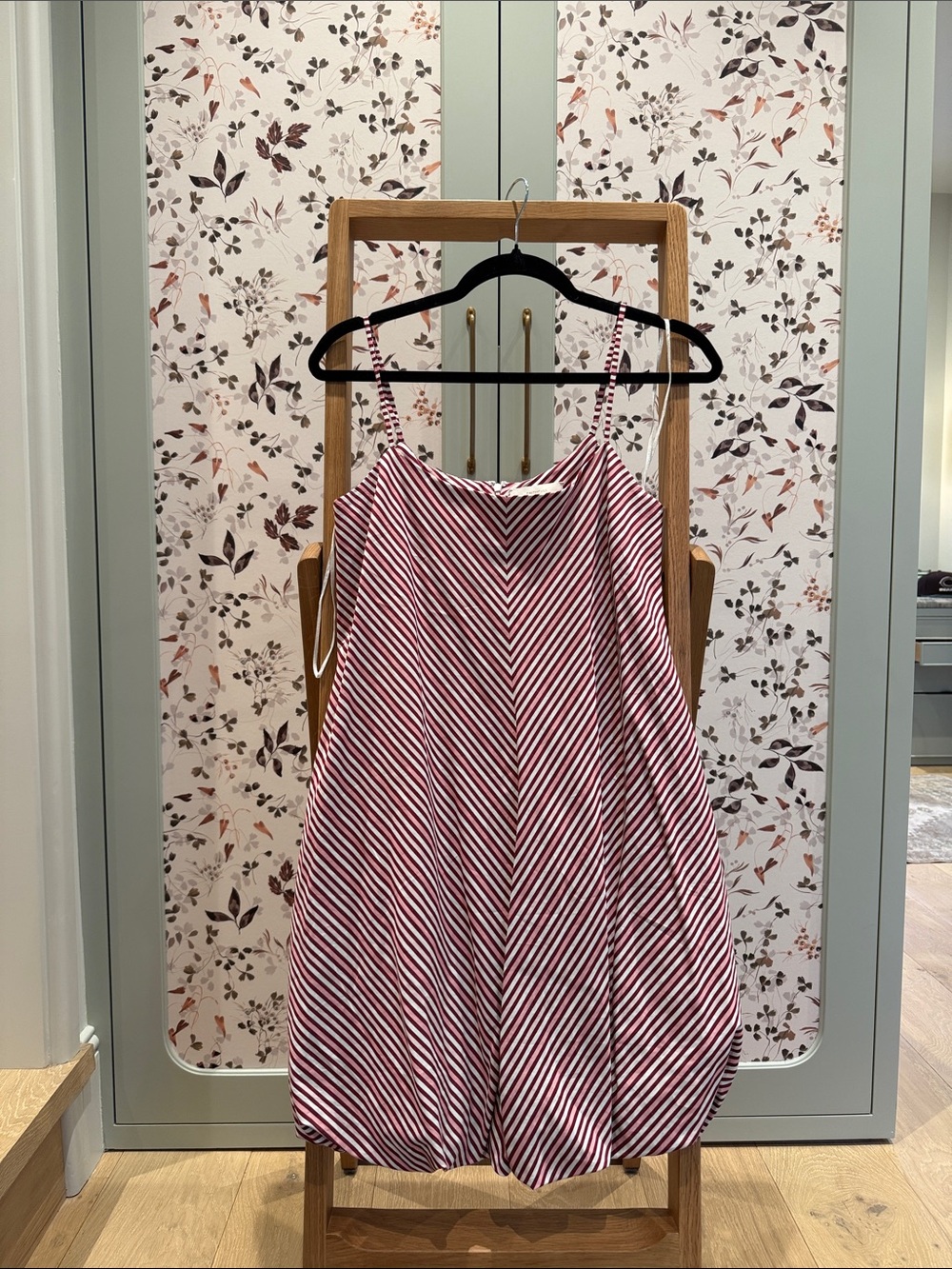 Faithfull the Brand Red pink & White Striped mini Dress